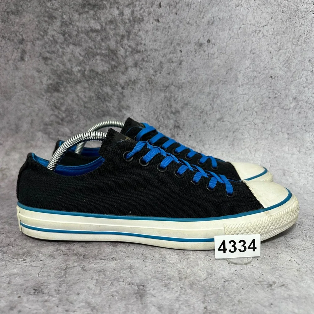 Converse Chuck Taylor All Star Lo Mens 9 Black Electric Blue 137854F Sneakers